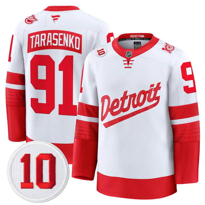 Vladimir Tarasenko Jersey #91 Red Wings #10 Alex Delvecchio Honoring