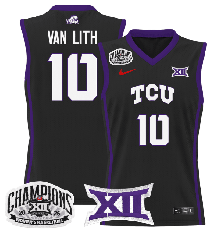 Women's Hailey Van Lith Jersey #10 TCU Horned Frogs 2025 Champions Black