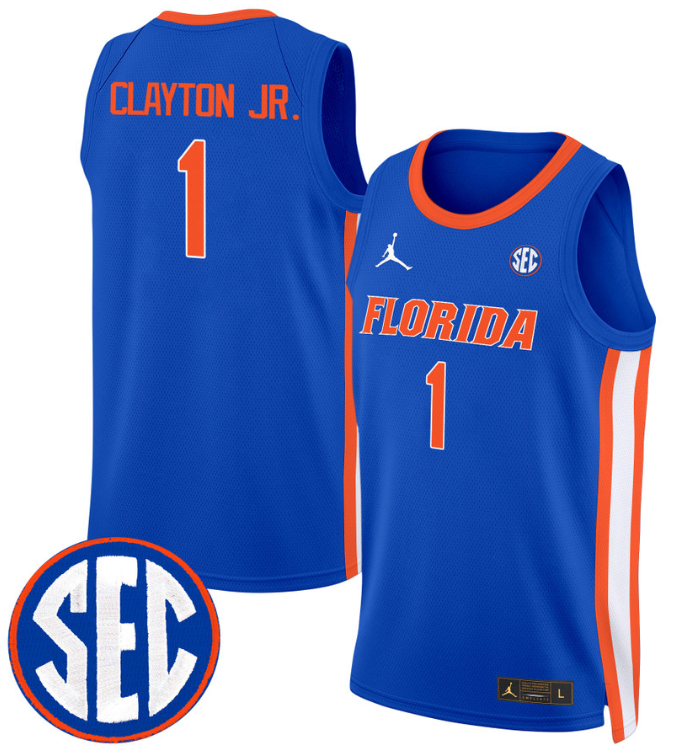 Walter Clayton Jr Jersey #1 Florida Gators Swingman Basketball Stitched Royal