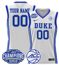 Women's Custom Duke Blue Devils Jersey 2025 ACC Champions Lightweight White