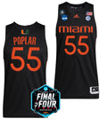 Wooga Poplar Jersey Miami Hurricanes 2023 NCAA March Madness Black College Basketball #55