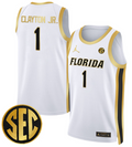 Walter Clayton Jr Jersey #1 Florida Gators Swingman Basketball Stitched White Gold