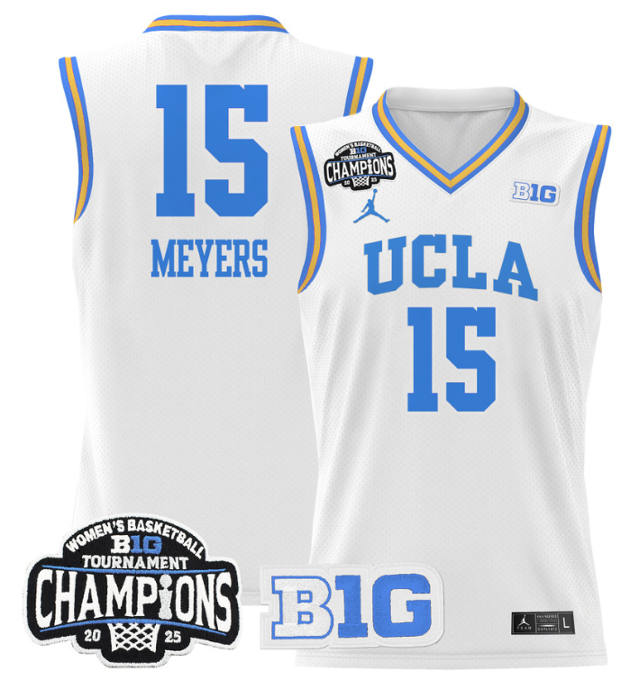 Women's Ann Meyers Jersey #15 UCLA Bruins 2025 Champions Basketball White