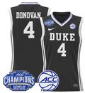 Women's Jadyn Donovan Jersey #4 Duke Blue Devils 2025 ACC Champions Black