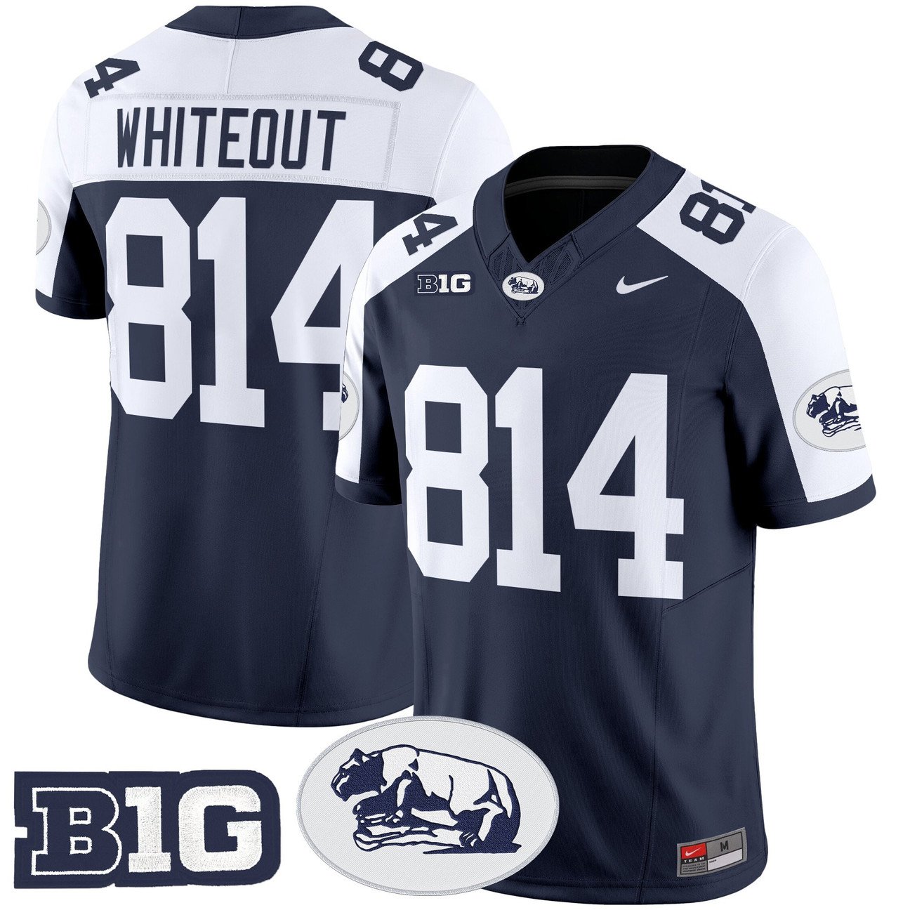 WHITEOUT Jersey #814 Penn State Nittany Lions 2025 Throwback Limited Stitched