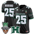 Warriors Jersey #25 Hawai'i Rainbow 2025 Hawai'i Bowl Patch Stitched