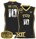 Women's Hailey Van Lith Jersey #10 TCU Horned Frogs 2025 Champions Black Gold