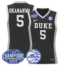 Women's Oluchi Okananwa Jersey #5 Duke Blue Devils 2025 ACC Champions Black (Copy)