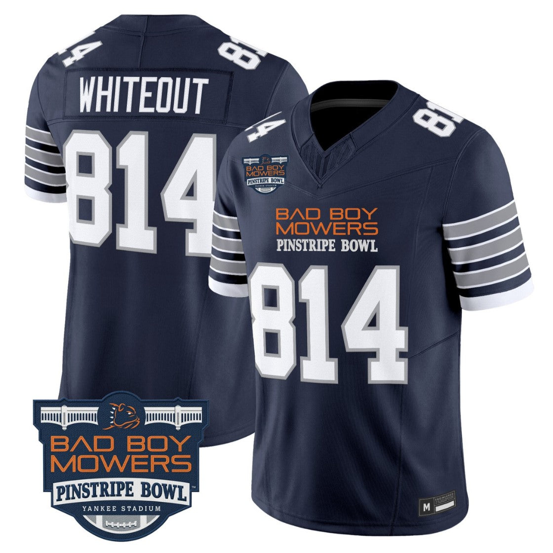 WHITEOUT Jersey #814 Penn State Nittany Lions 2025 Pinstripe Bowl Stitched