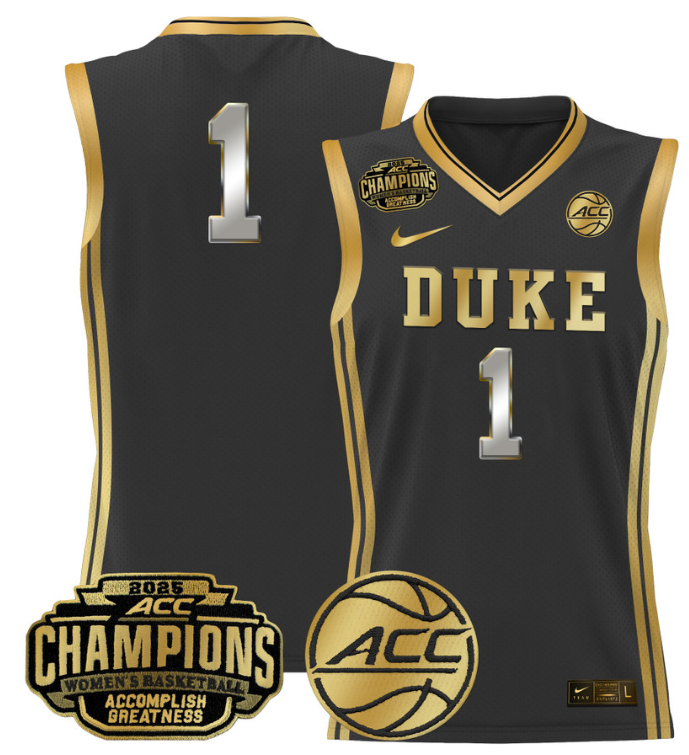 Women's Team Jersey Duke Blue Devils 2025 ACC Champions Lightweight Black Gold