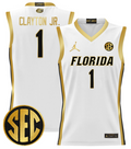 Walter Clayton Jr Jersey #15 Florida Gators 2024 Lightweight Basketball White Gold