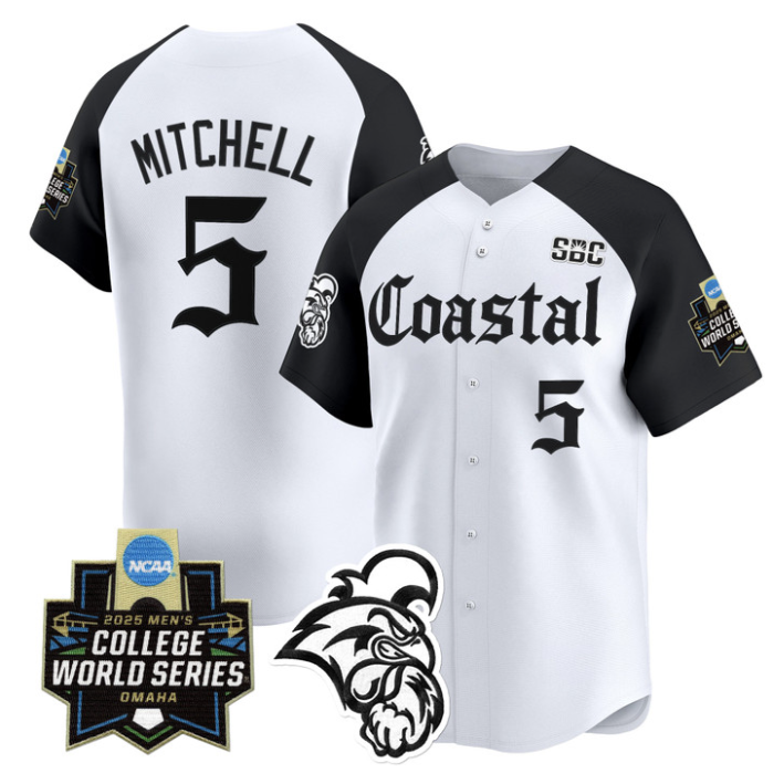 Walker Mitchell Jersey #5 Coastal Carolina 2025 World Series Gothic