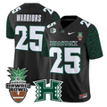 Warriors Jersey #25 Hawai'i Rainbow 2025 Hawai'i Bowl Patch Stitched Black Limited