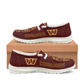 Washington Commanders Red Team Name Logo Canvas Sneaker Shoes For Men Women Fans