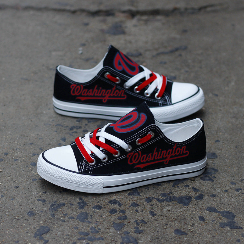 Washington Nationals Limited Print Low Top Canvas Shoes Sport Sneakers For Men Women Fans
