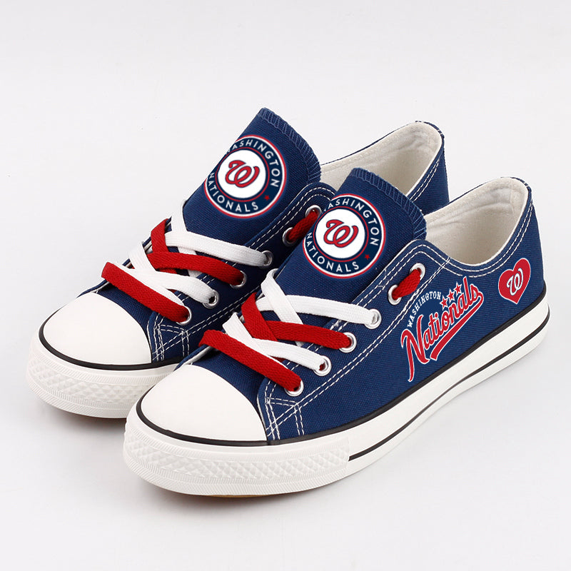 Washington Nationals Limited Print Low Top Canvas Shoes Sport Sneakers For Men Women Fans
