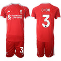 Wataru Endo Jersey #3 Liverpool Red Home 2025 Soccer Suit