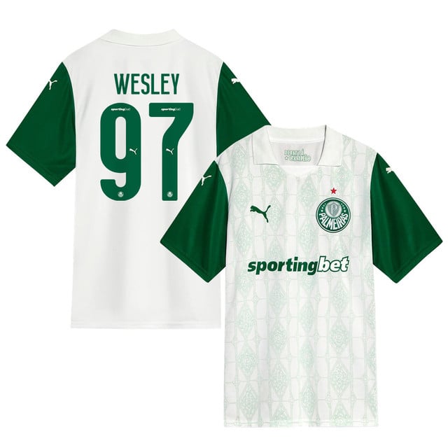 Wesley Lima #97 Palmeiras 2025-26 Away Match Jersey – White