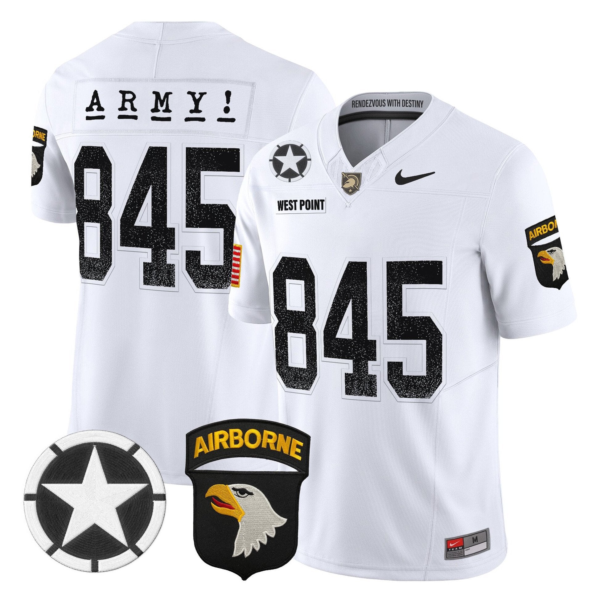 West Point Jersey #845 Army Black Knights 2025 Screaming Eagles