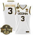 Aaliyah Edwards Jersey #3 UConn Huskies 2025 Big Eat Final Four Patch White Gold