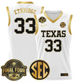 Kamie Ethridge Jersey #33 Texas Longhorns 2025 Sec Final Four Patch White Gold