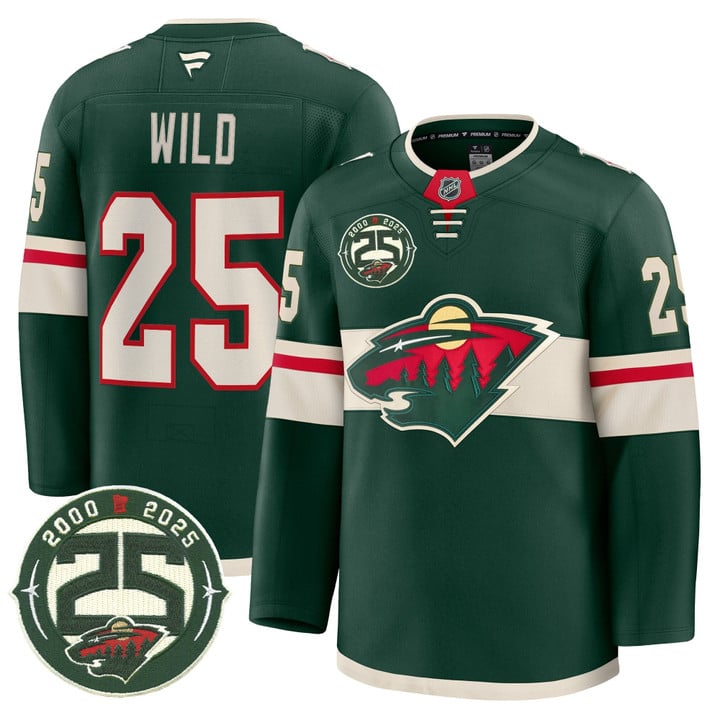Wild Jersey #25 Minnesota Wild 25th Anniversary Patch Stitched
