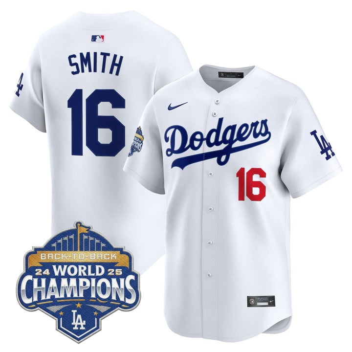 Will Smith Jersey #16 Dodgers 2025 Back-To-Back Champions Stitched