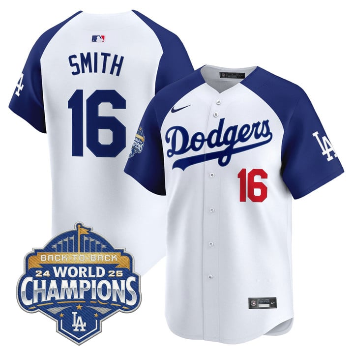 Will Smith Jersey #16 Dodgers 2025 Back-To-Back Champions Stitched