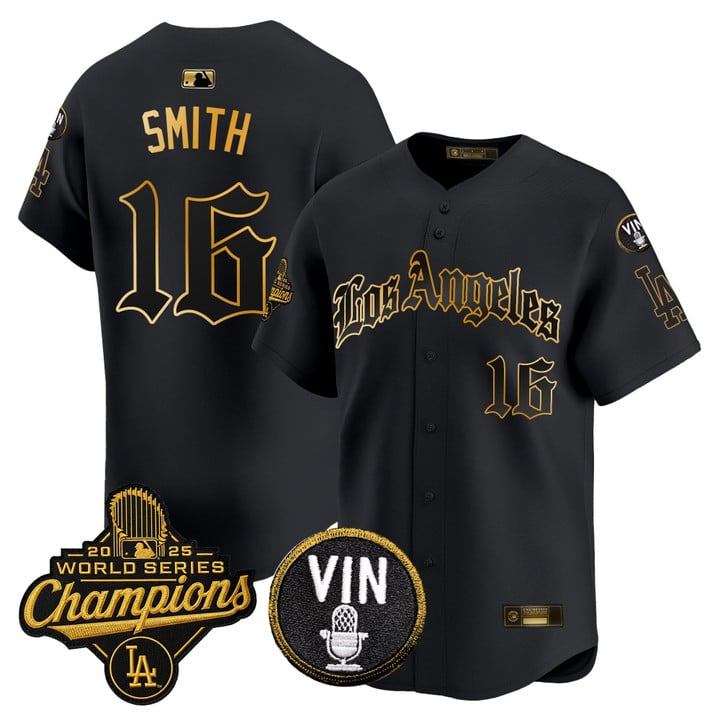 Will Smith Jersey #16 Dodgers 2025 World Series Champions LA Gothic