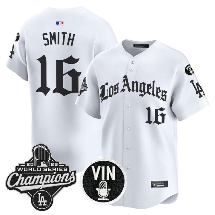 Will Smith Jersey #16 Dodgers 2025 World Series Champions LA Gothic