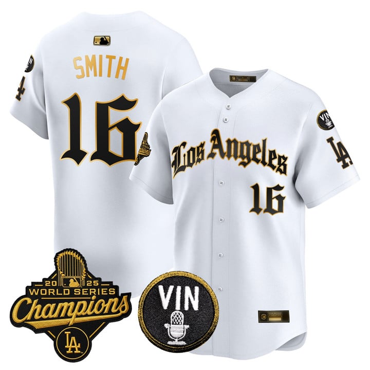 Will Smith Jersey #16 Dodgers 2025 World Series Champions LA Gothic