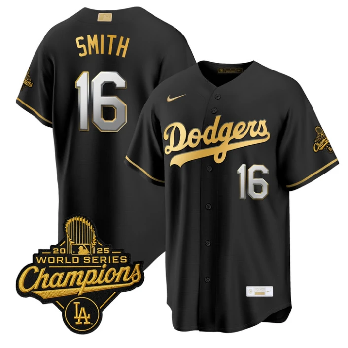 Will Smith Jersey #16 Dodgers Gold Collection Premier Stitched