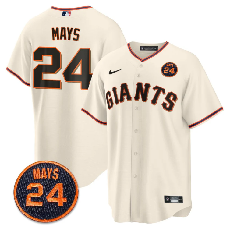 Willie Mays Jersey #24 San Francisco Giants #24 Mays Patch 2024 Vapor Premier Limited