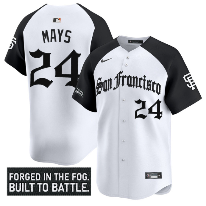 Willie Mays Jersey #24 San Francisco Giants Gothic Fog Edition Vapor Stitched
