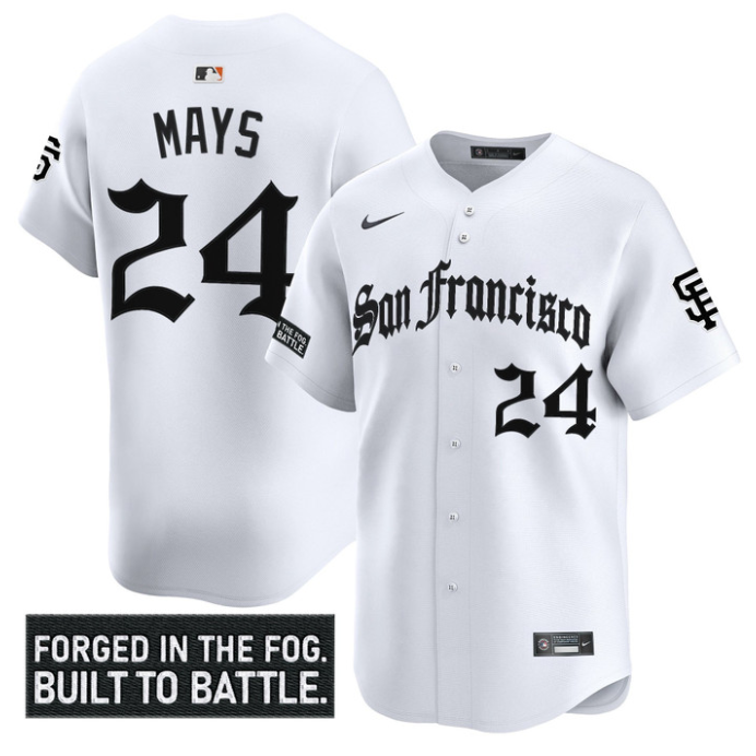Willie Mays Jersey #24 San Francisco Giants Gothic Fog Edition Vapor Stitched