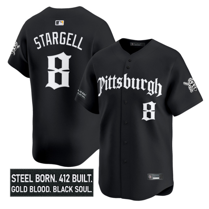 Willie Stargell Jersey #8 Pittsburgh Pirates Gothic Steel City Stitched