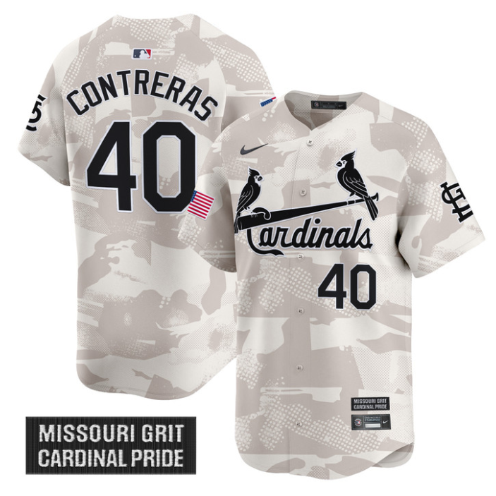 Willson Contreras Jersey #40 St. Louis Cardinals 2025 Armed Forces Day Vapor Stitched
