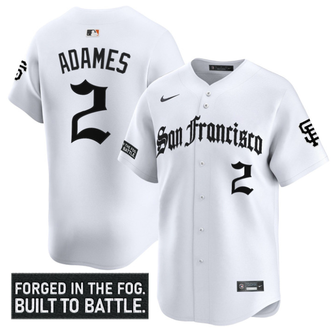 Willy Adames Jersey #2 San Francisco Giants Gothic Fog Edition Stitched