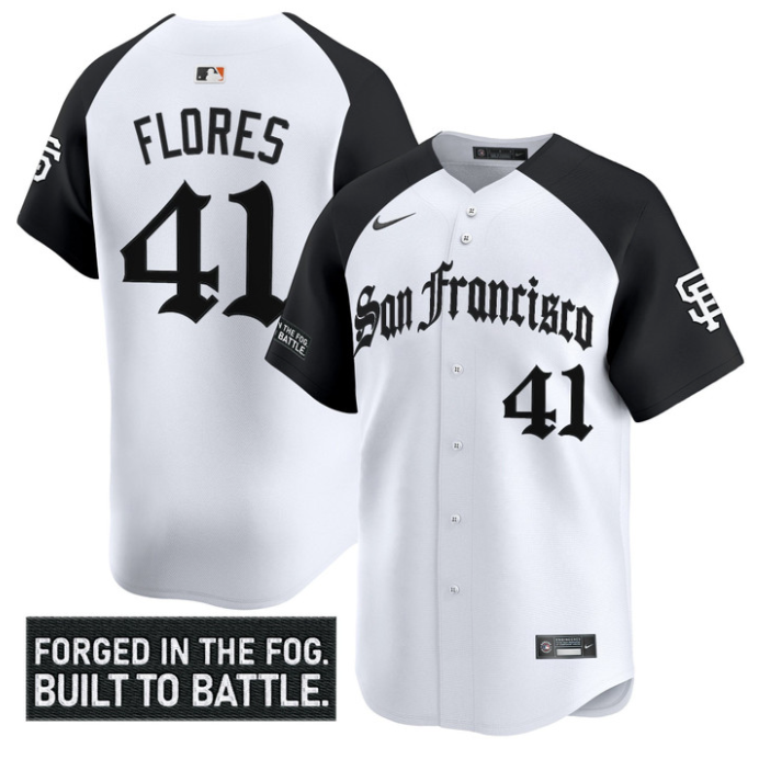 Wilmer Flores Jersey #41 San Francisco Giants Gothic Fog Edition Vapor Stitched
