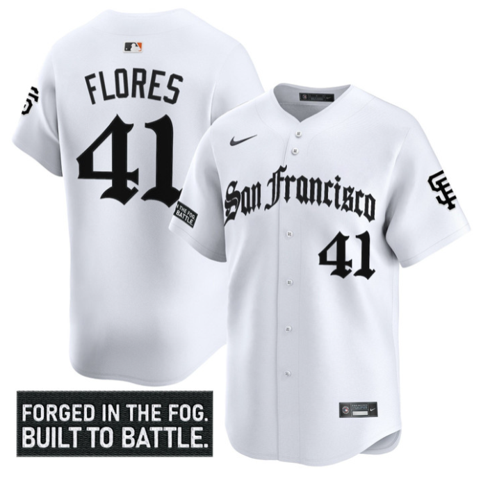 Wilmer Flores Jersey #41 San Francisco Giants Gothic Fog Edition Vapor Stitched