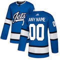 Winnipeg Jets  Blue Alternate Custom Jersey Stitched