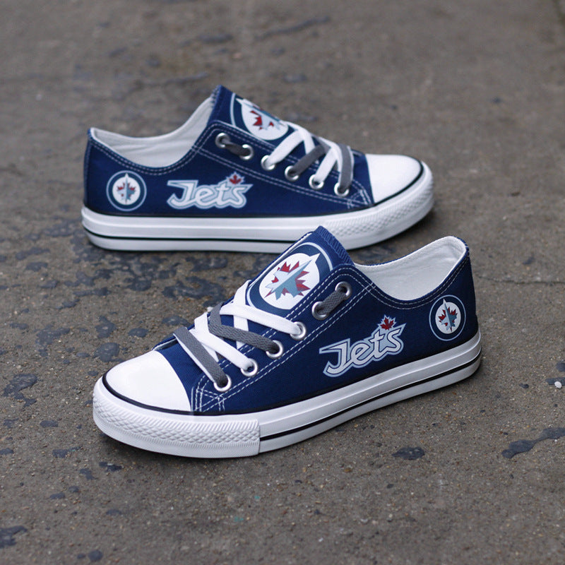 Winnipeg Jets Low Top Canvas Sport Sneakers Shoes For Men Women Fans