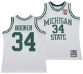 Xavier Booker Jersey #34 Michigan State Spartans 125th Basketball Anniversary 1990 Throwback White