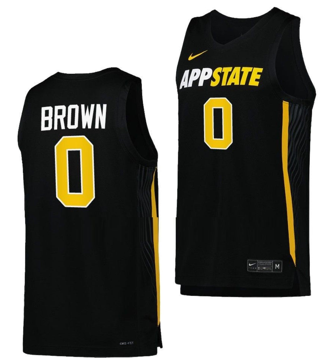 Xavion Brown Jersey Appalachian State Mountaineers College Basketball Black #0