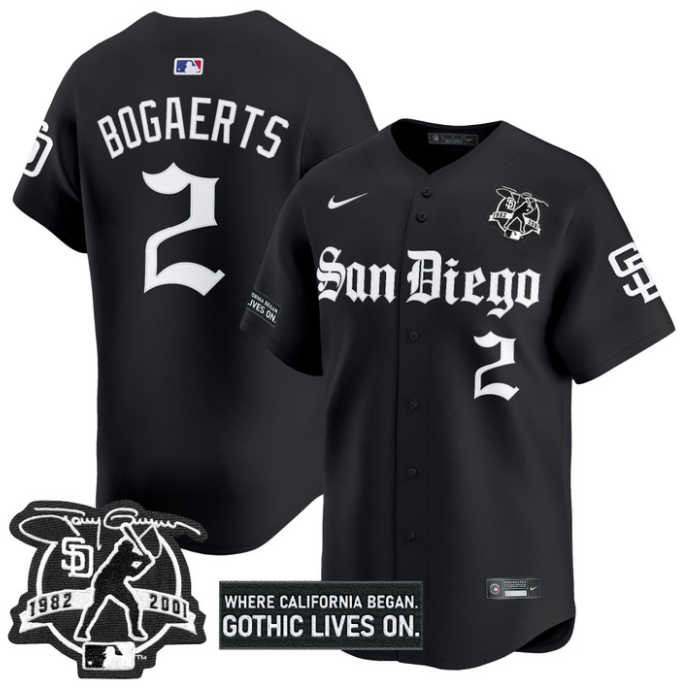 Xander Bogaerts Jersey #2 San Diego Padres Gothic Edition Vapor Limited Stitched