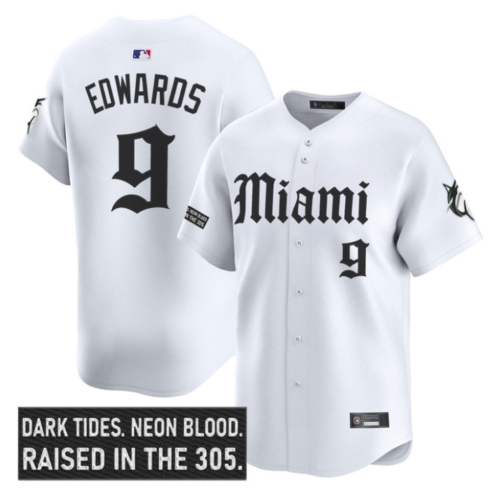 Xavier Edwards Jersey #9 Miami Marlins Gothic Vice Edition Stitched