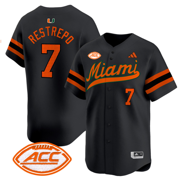 Xavier Restrepo Jersey #7 Miami Hurricanes 2024 Baseball