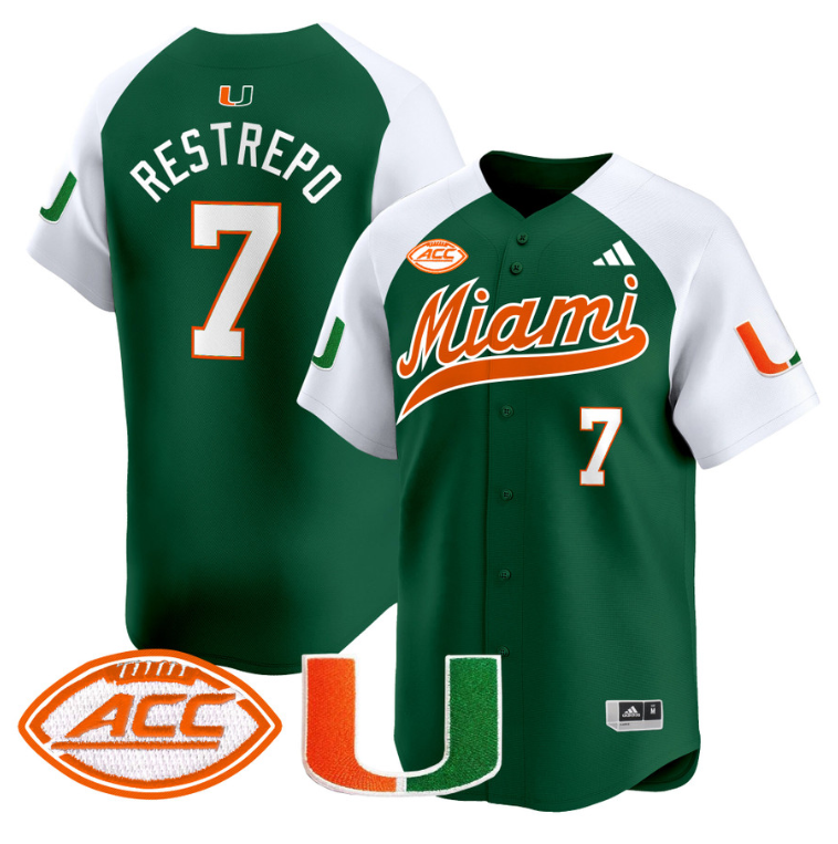 Xavier Restrepo Jersey #7 Miami Hurricanes 2024 Baseball