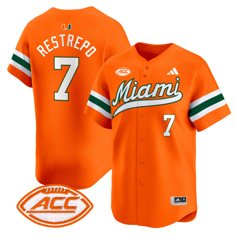 Xavier Restrepo Jersey #7 Miami Hurricanes 2024 Baseball