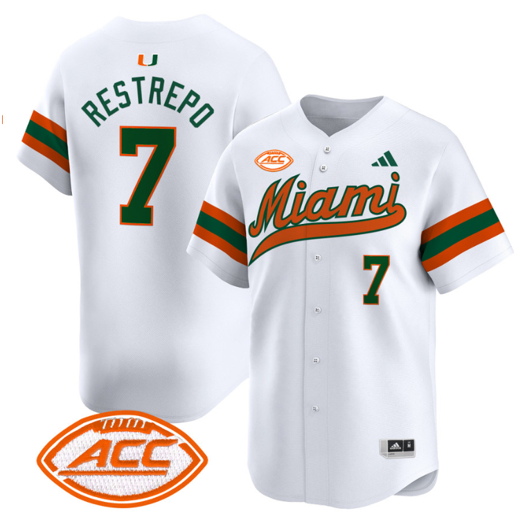 Xavier Restrepo Jersey #7 Miami Hurricanes 2024 Baseball